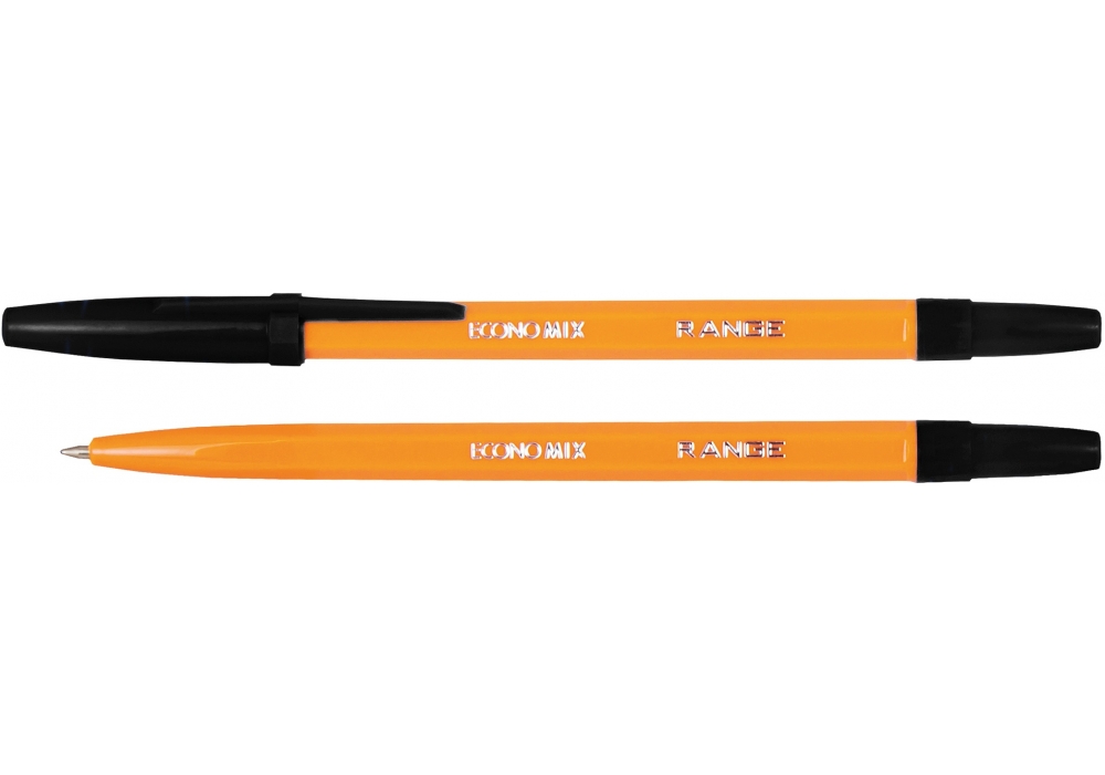 Ручка кулькова ECONOMIX Orange/Range 0,5 чорна (E10138-01)